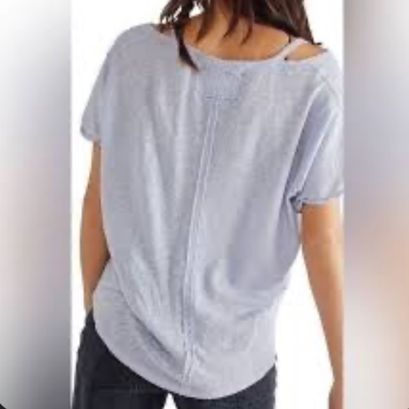 Free People Over You Tee in blue moon - Picture 3 of 10